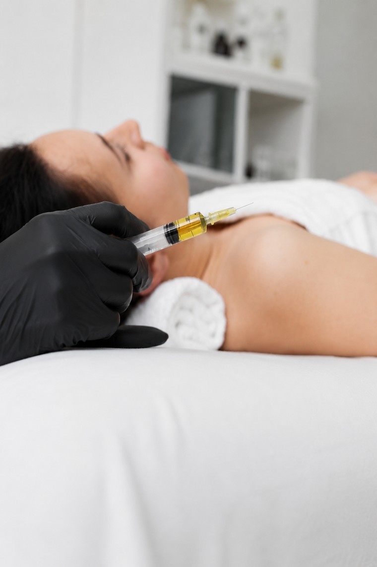 Fat dissolving injection being administered at Portland Body Clinic