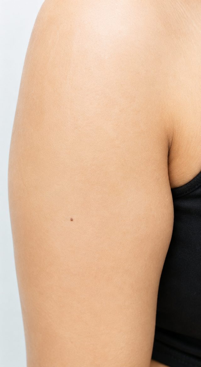 Client's upper arm after DermaPro RF microneedling treatment at Portland Body Clinic
